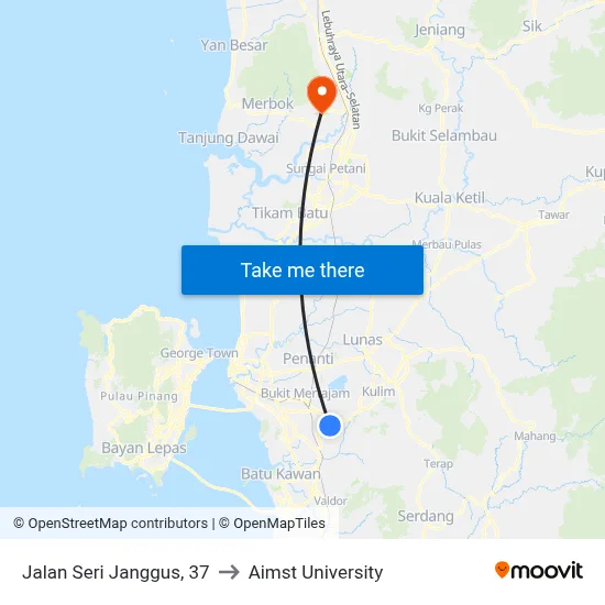 Jalan Seri Janggus, 37 to Aimst University map