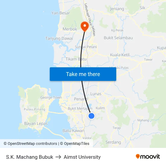 S.K. Machang Bubuk to Aimst University map