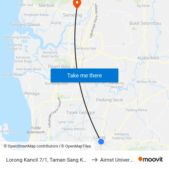 Lorong Kancil 7/1, Taman Sang Kancil to Aimst University map