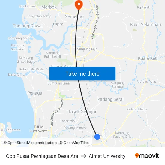 Opp Pusat Perniagaan Desa Ara to Aimst University map