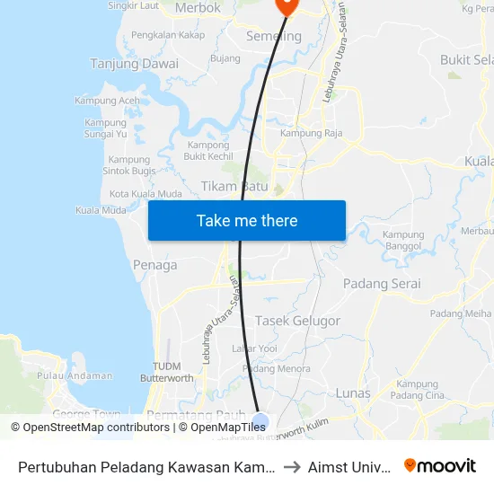 Pertubuhan Peladang Kawasan Kampung Pelet to Aimst University map