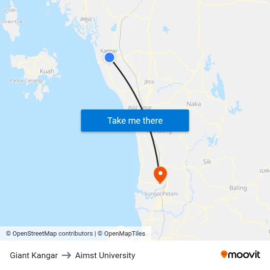 Giant Kangar to Aimst University map