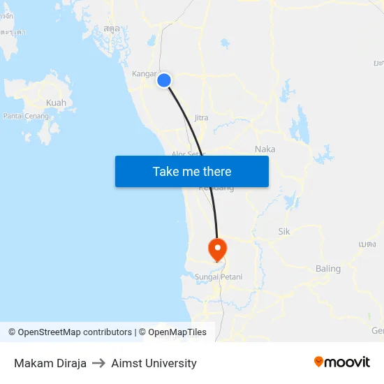 Makam Diraja to Aimst University map