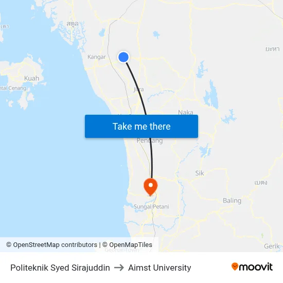 Politeknik Syed Sirajuddin to Aimst University map