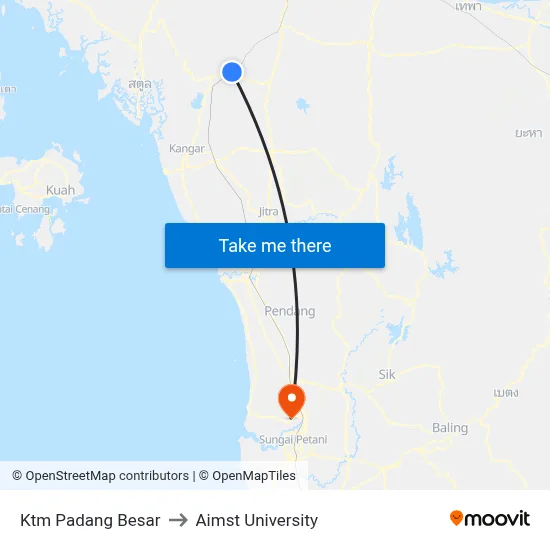 Ktm Padang Besar to Aimst University map