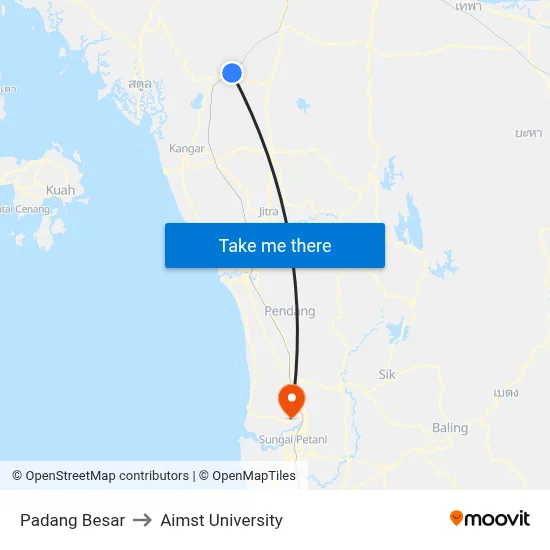 Padang Besar to Aimst University map