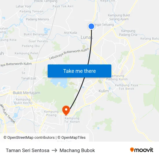 Taman Seri Sentosa to Machang Bubok map