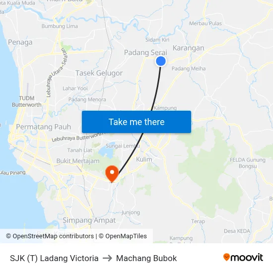 SJK (T) Ladang Victoria to Machang Bubok map