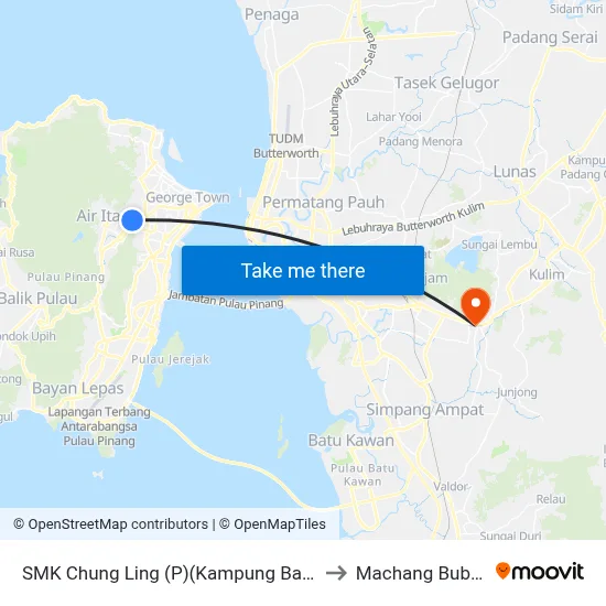 SMK Chung Ling (P)(Kampung Baru) to Machang Bubok map
