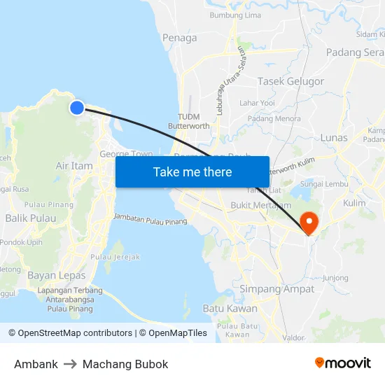 Ambank to Machang Bubok map