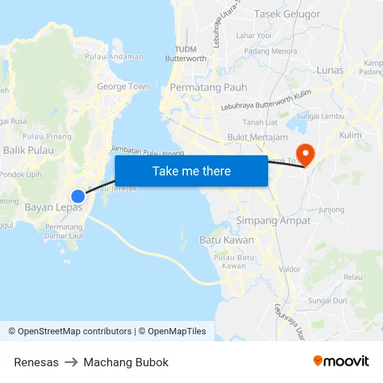 Renesas to Machang Bubok map