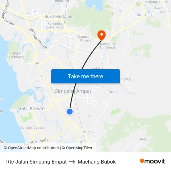Rtc Jalan Simpang Empat to Machang Bubok map