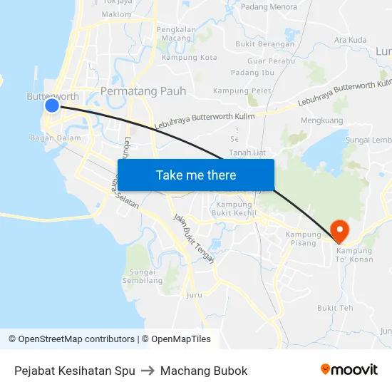 Pejabat Kesihatan Spu to Machang Bubok map