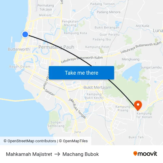 Mahkamah Majistret to Machang Bubok map