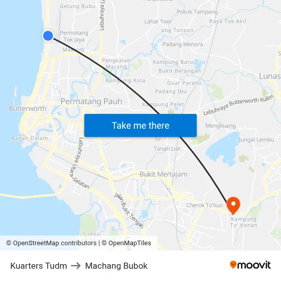 Kuarters Tudm to Machang Bubok map