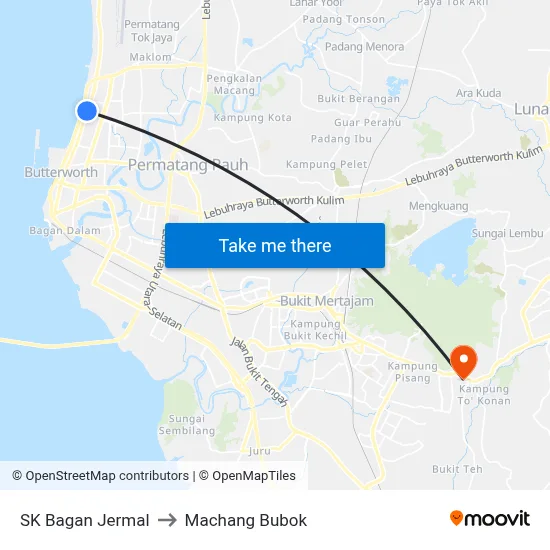 SK Bagan Jermal to Machang Bubok map
