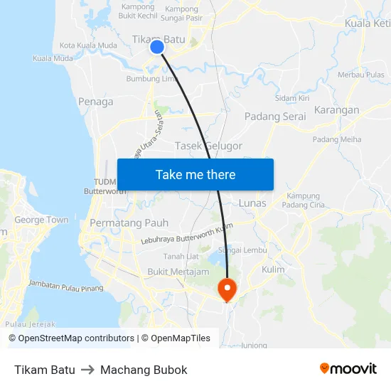 Tikam Batu to Machang Bubok map