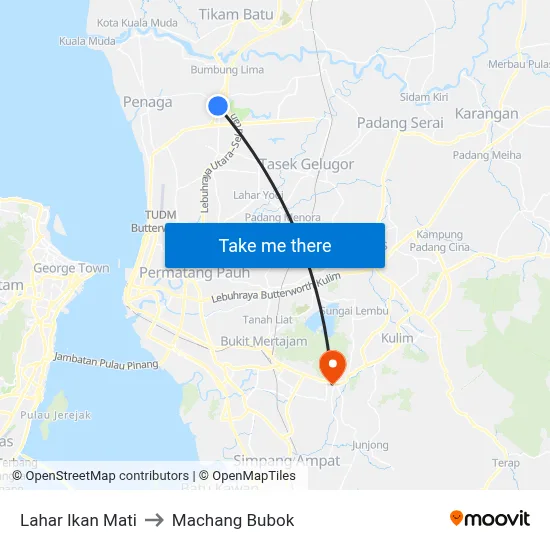 Lahar Ikan Mati to Machang Bubok map
