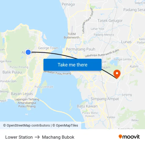 Lower Station to Machang Bubok map