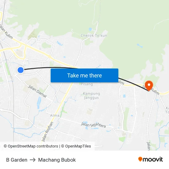 B Garden to Machang Bubok map