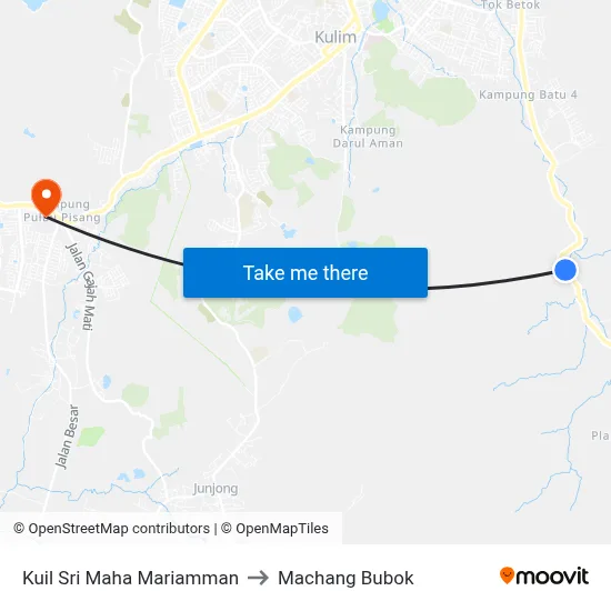 Kuil Sri Maha Mariamman to Machang Bubok map