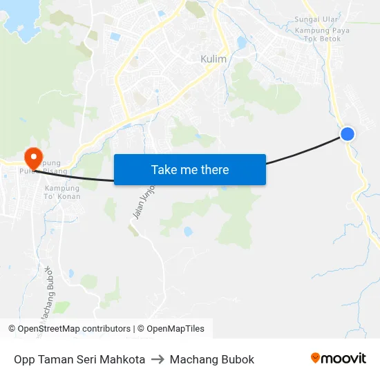 Opp Taman Seri Mahkota to Machang Bubok map