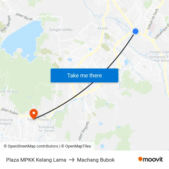 Plaza MPKK Kelang Lama to Machang Bubok map