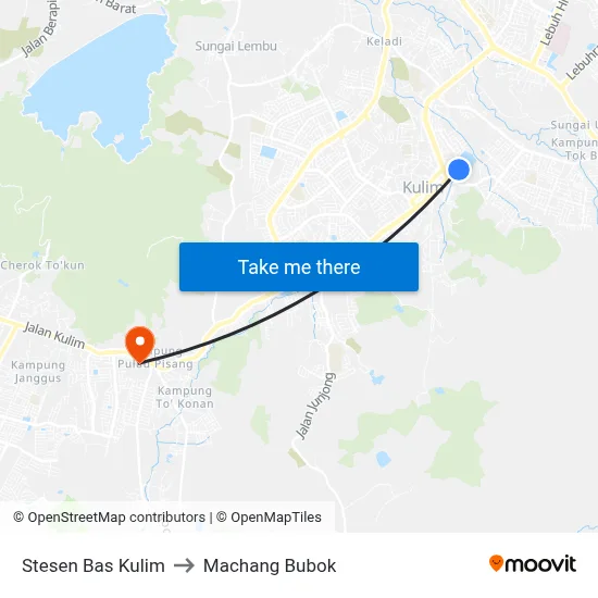 Stesen Bas Kulim to Machang Bubok map