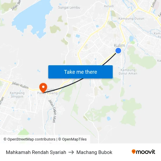 Mahkamah Rendah Syariah to Machang Bubok map