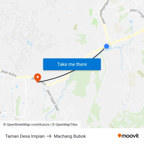 Taman Desa Impian to Machang Bubok map