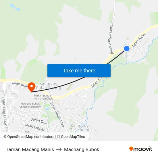 Taman Macang Manis to Machang Bubok map