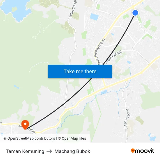 Taman Kemuning to Machang Bubok map