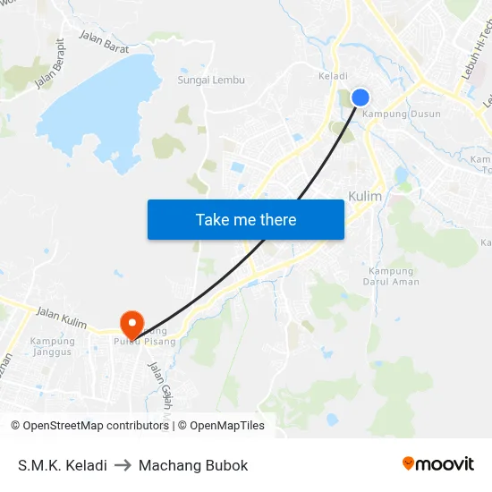 S.M.K. Keladi to Machang Bubok map
