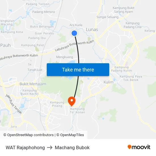 WAT Rajaphohong to Machang Bubok map