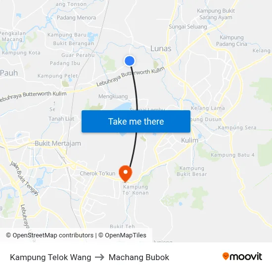 Kampung Telok Wang to Machang Bubok map