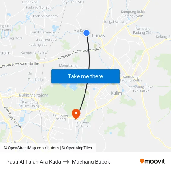 Pasti Al-Falah Ara Kuda to Machang Bubok map