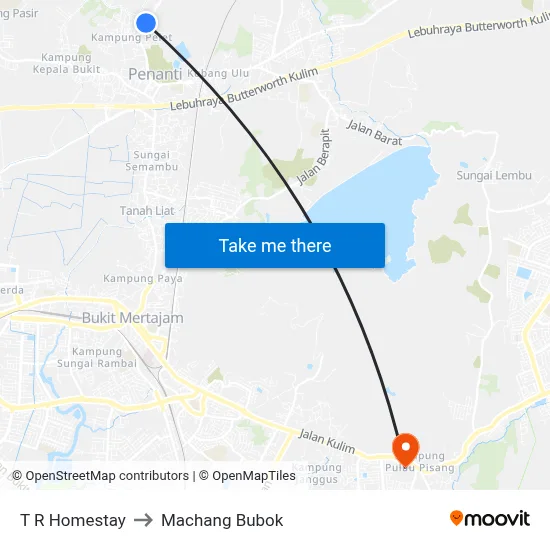 T R Homestay to Machang Bubok map