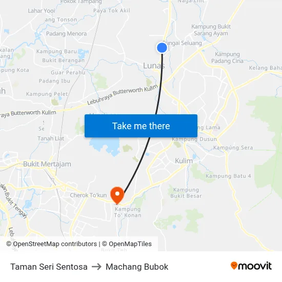 Taman Seri Sentosa to Machang Bubok map