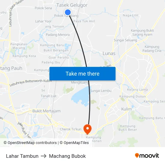 Lahar Tambun to Machang Bubok map