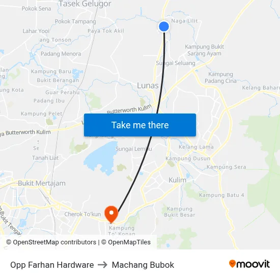 Opp Farhan Hardware to Machang Bubok map