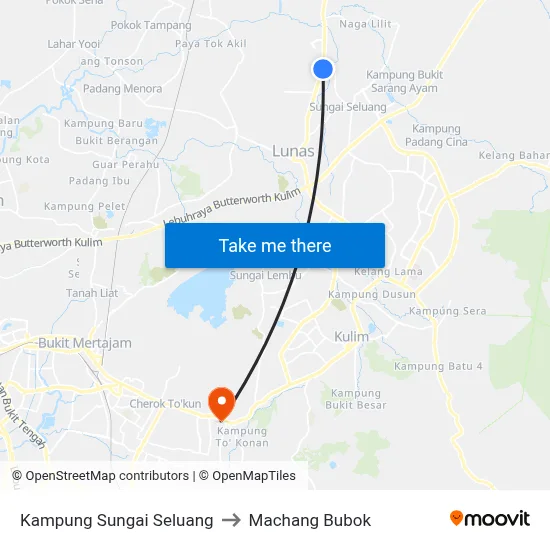Kampung Sungai Seluang to Machang Bubok map