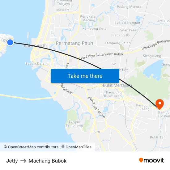 Jetty to Machang Bubok map