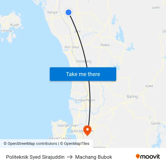 Politeknik Syed Sirajuddin to Machang Bubok map