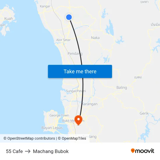 55 Cafe to Machang Bubok map