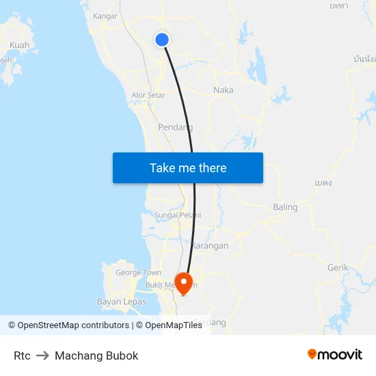 Rtc to Machang Bubok map
