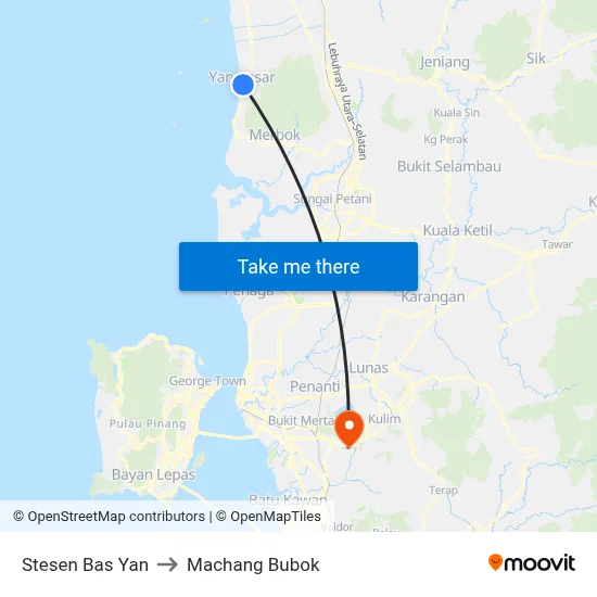 Stesen Bas Yan to Machang Bubok map