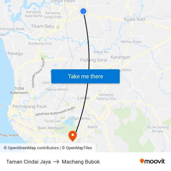 Taman Cindai Jaya to Machang Bubok map