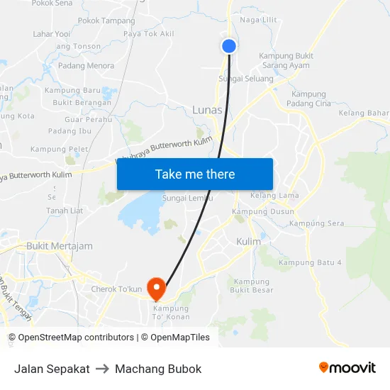 Jalan Sepakat to Machang Bubok map