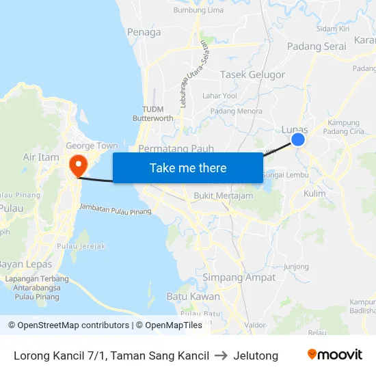 Lorong Kancil 7/1, Taman Sang Kancil to Jelutong map