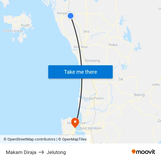 Makam Diraja to Jelutong map